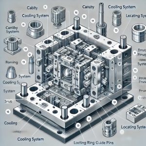 اجزای تشکیل‌دهنده قالب تزریق پلاستیک